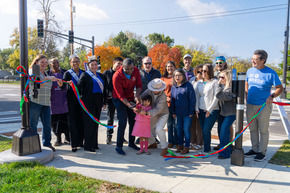 A group of people at the Rice Street reopening