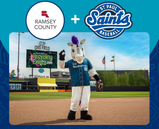 Unicorn batting at a Saint Paul Saints game graphic