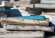 Stacks of old mattresses