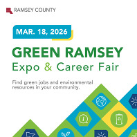 Illustration of recycling icons. text: Green Ramsey Expo and Fair
