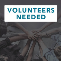 hands holding. text: volunteers needed