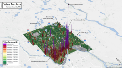Value per acre in Ramsey County
