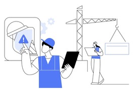Abstract graphic of person pointing to checklist