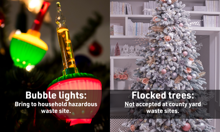flocked trees and bubble lights