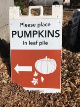 Pumpkin disposal sign
