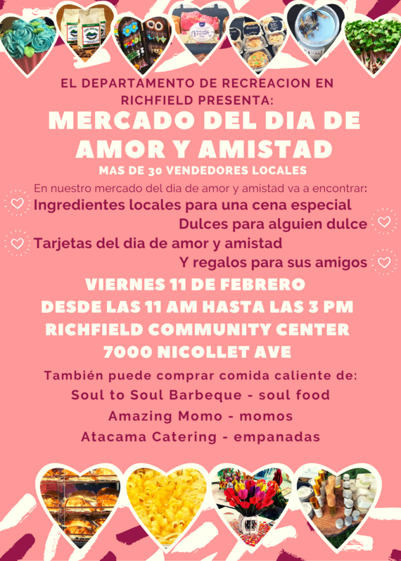Valentine's Market Flyer in Spanish