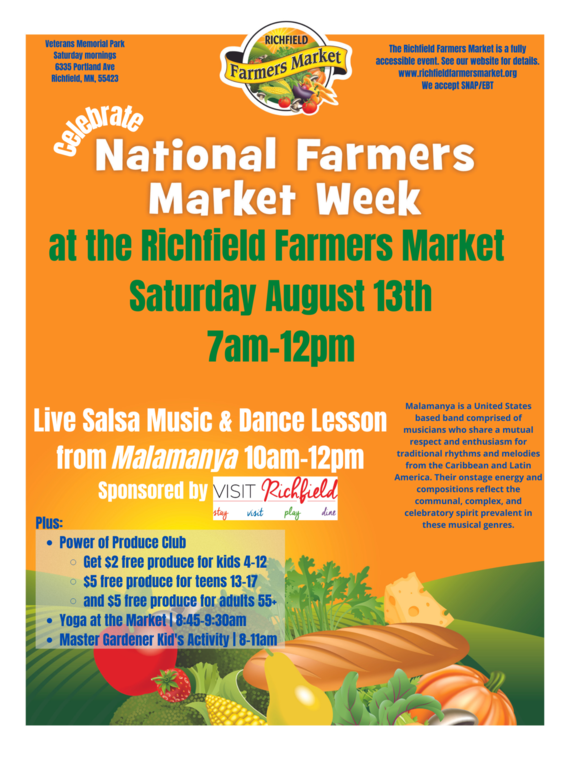 National Farmers Market Week Celebration Flyer English