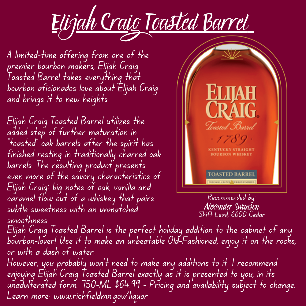 Liquor Holiday Gift Guide - Elijah Craig Toasted Barrel