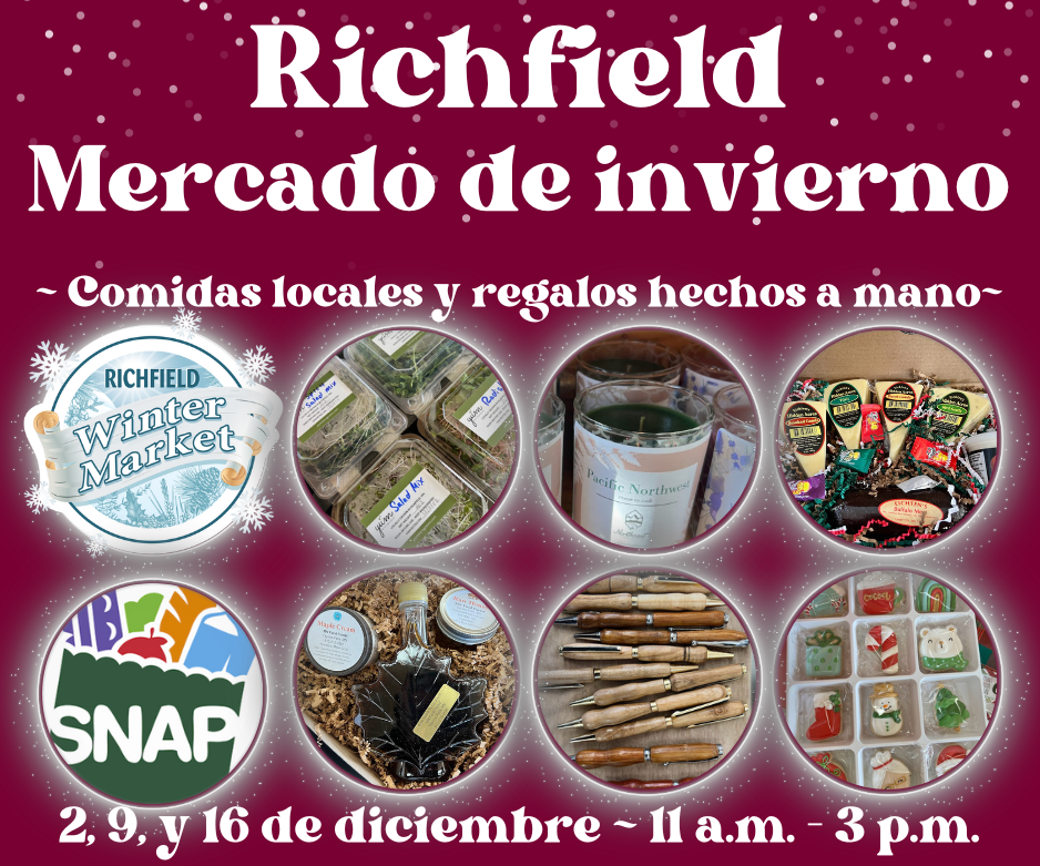 Winter market ad Spanish