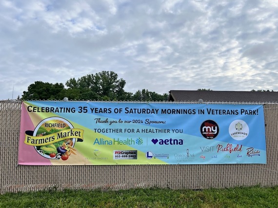 Sponsor banner 2024 Richfield Farmers Market - Celebrating 35 years of Saturday mornings at Veterans Park!