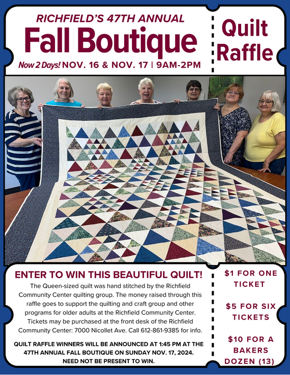 Richfield Fall Boutique Quilt Raffle Flyer 2024