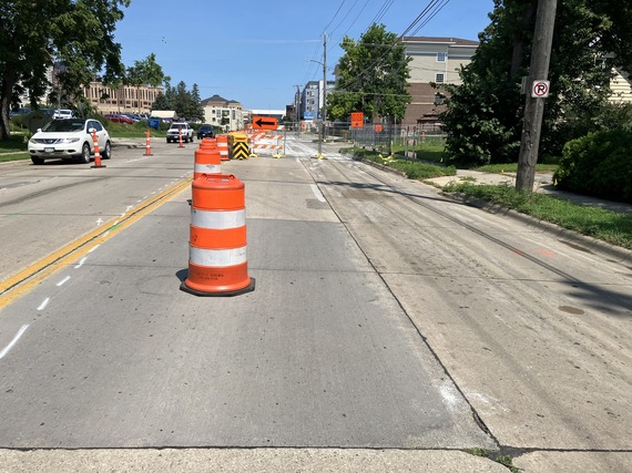 construction cone on 3rd Ave SE