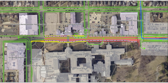 Map of closures between 11th Avenue SW and 13th Avenue SW