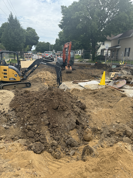 Forklift working on 3rd Avenue