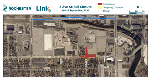 Map of 3rd Avenue Closure