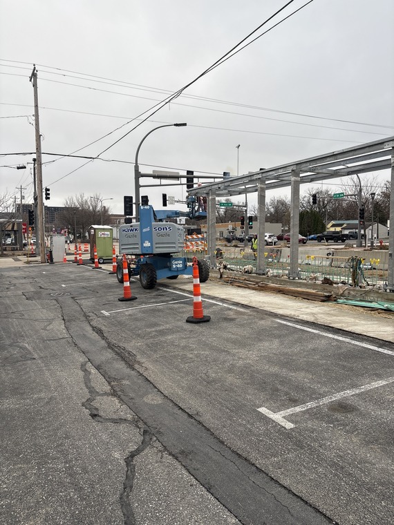 Station construction near 19th Avenue.