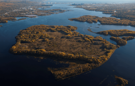 Aerial view of St. Louis River