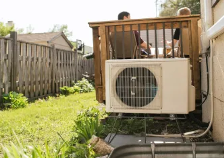 Outdoor Air Condenser Unit of a Heat Pump