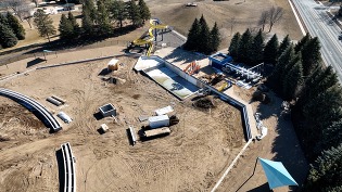 Aerial shot of SandVenture construction