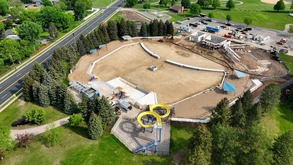 Aerial photo of construction as of May 15, 2024
