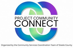 Project Community Connect Logo with the words "Organized by the Community Services Coordination Team of Steele County"