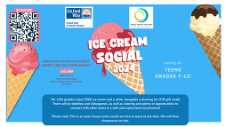 ice cream cones for the United Way ice cream social event for teens in grades 7-12