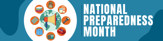 emergency preparedness graphics with the words "National Preparedness Month"
