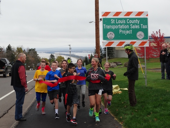 Super Sidewalk ribbon breaking