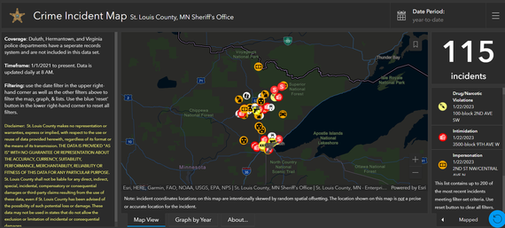 Crime Map Dashboard screenshot
