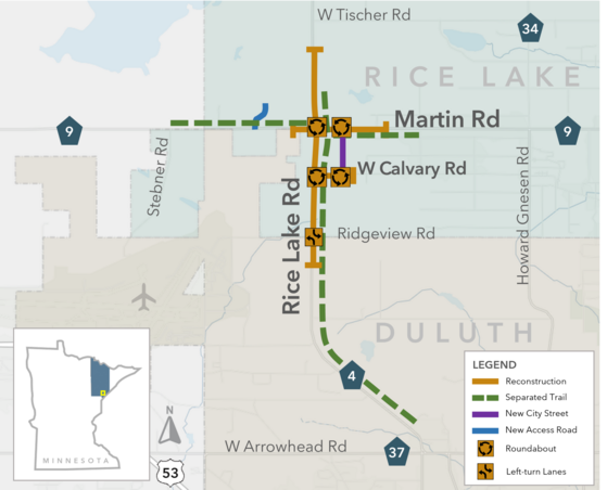 Rice Lake Road Corridor project - updated map