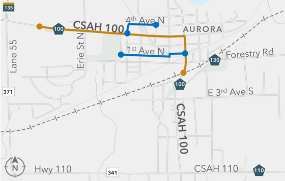 CSAH 100 Aurora - updated map