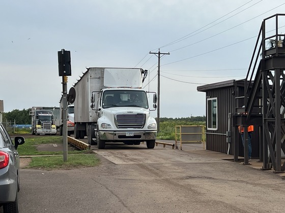 Trucks being weighed