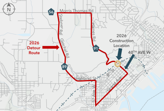 2026 Detour map