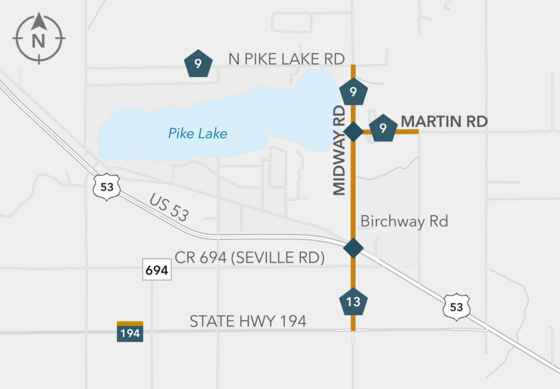 Midway Road corridor study map
