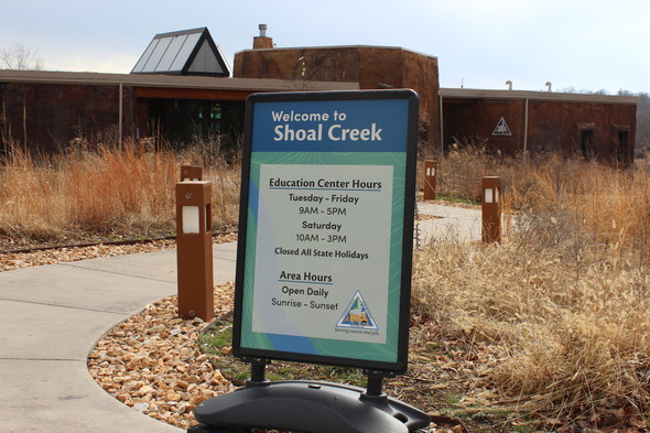 Image of Shoal Creek sign for news release