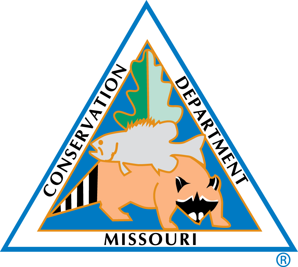 MDC triangle logo with fish, forest leaf and racoon