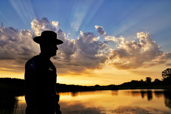 agent at sunset