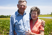 Hardworking Farm Couple Octagenarians Stand the Test of Time stock photo