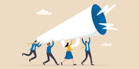 people holding a megaphone