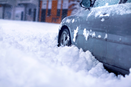 Car Stuck in Snow