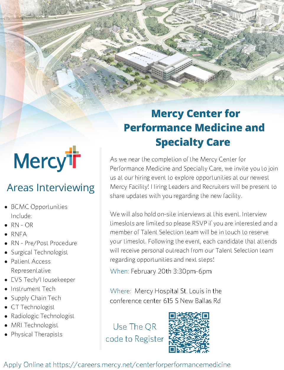 FSD- Mercy Hiring event flyer