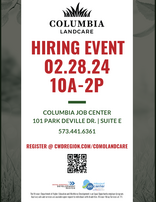 FSD- Columbia Landcare hiring event flyer