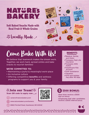 FSD- Nature's Bakery hiring flyer