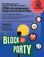 FSD- Salvation Army block party event flyer