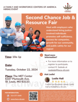 FSD- FWCA 2nd Chance job fair event flyer