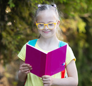 Girl reading outside