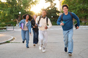 Students running
