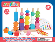 TooyBing Wooden Bead Stacking Toys