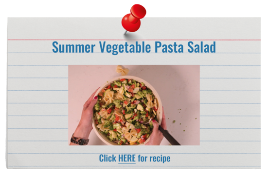 Summer Vegetable Pasta Salad Recipe Card