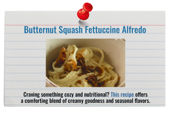 Recipe Card for Butternut Squash Fettuccine Alfredo